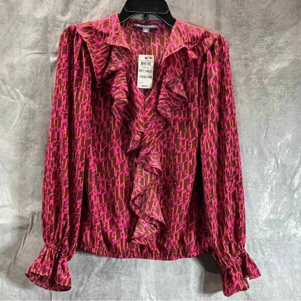 INC INTERNATIONAL CONCEPTS Women's Keeva Mini Printed Ruffled Top